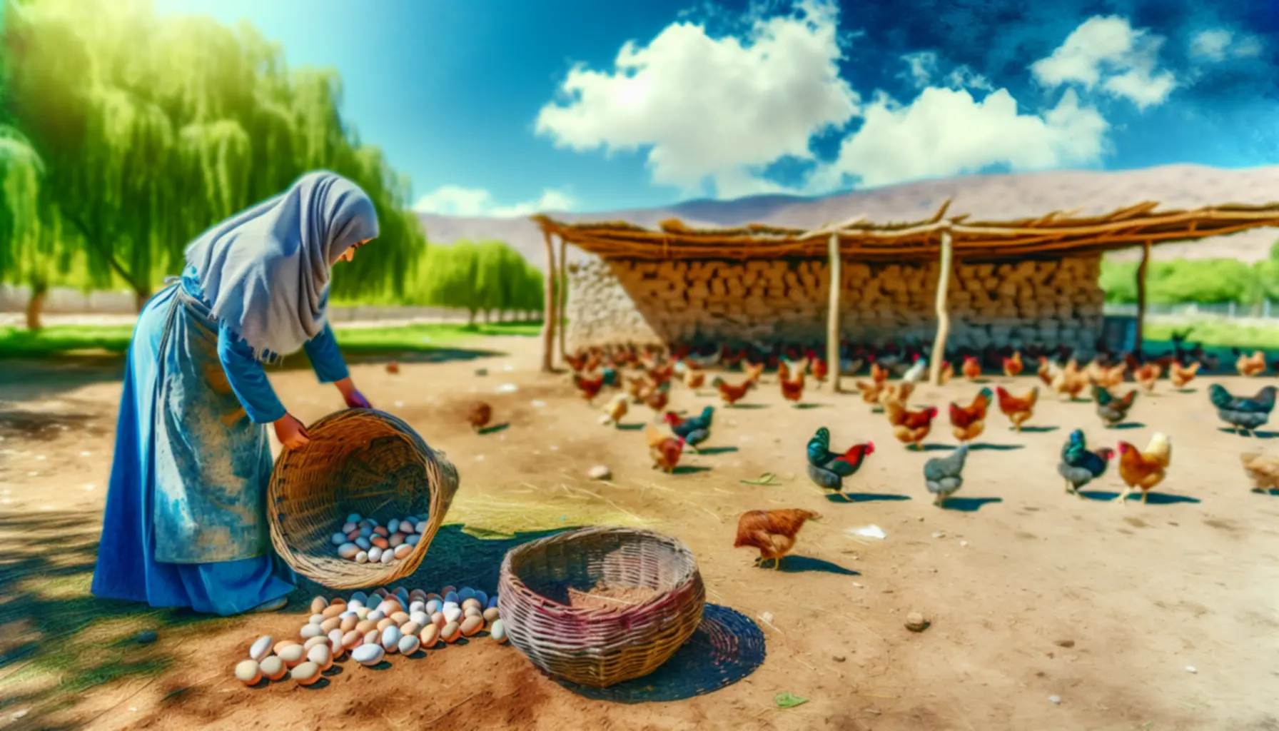 Bloemen en bijen op landbouwgrond