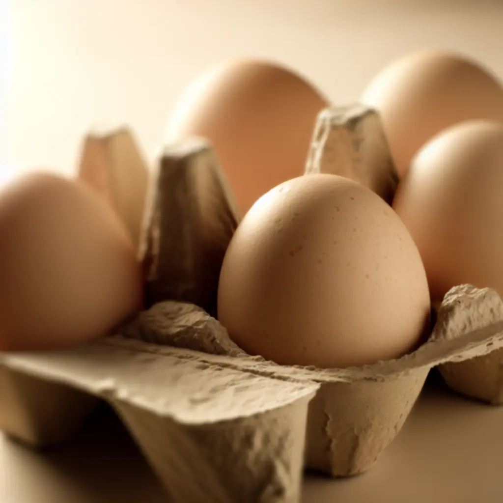 Biologische eieren in een gerecyclede pulpdoos