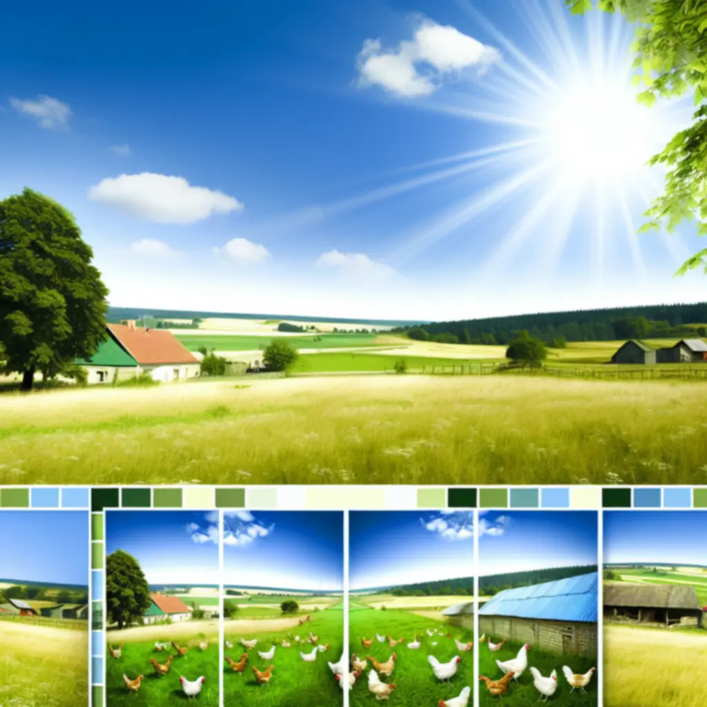 Zonnig platteland met weidegrond rond de KokoBet2025 boerderij