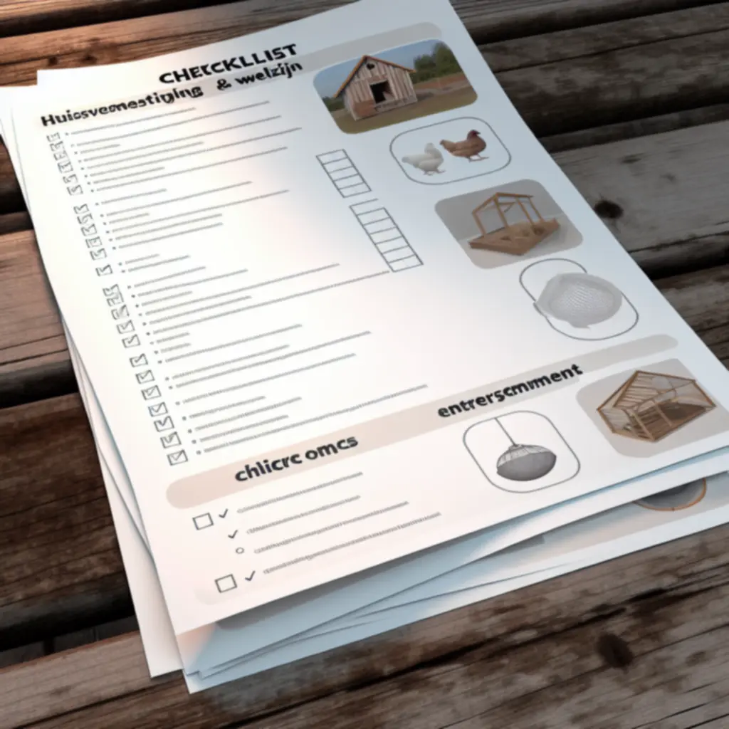 Voorbeeldpagina van checklist voor kippenhuisvesting